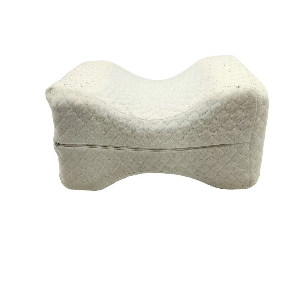 Memory Foam Knee Pillow for Side Sleepers with Cooling Gel and Quilted Cover